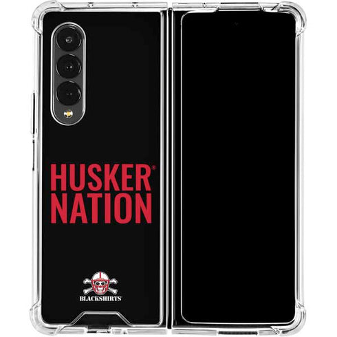 University of Nebraska Husker Nation Galaxy Z Fold4 5G Clear Case
