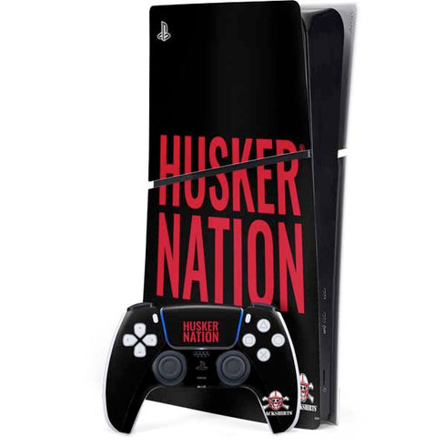 University of Nebraska Husker Nation PS5 Slim Digital Edition Console Skin