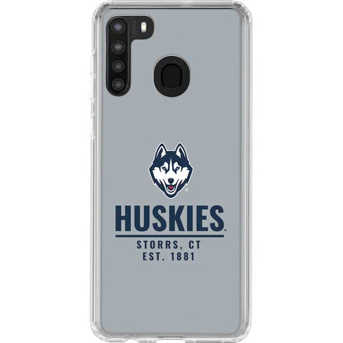 University of Connecticut Huskies Est 1881 Galaxy A21 Clear Case