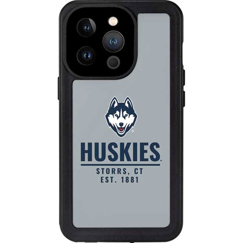 University of Connecticut Huskies Est 1881 iPhone 14 Pro Waterproof Case