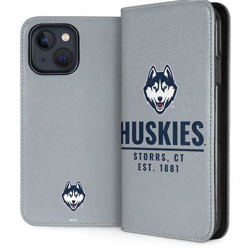 University of Connecticut Huskies Est 1881 iPhone 15 Plus Folio Case