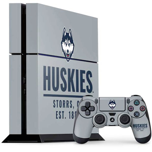 University of Connecticut Huskies Est 1881 PS4 Console and Controller Bundle Skin