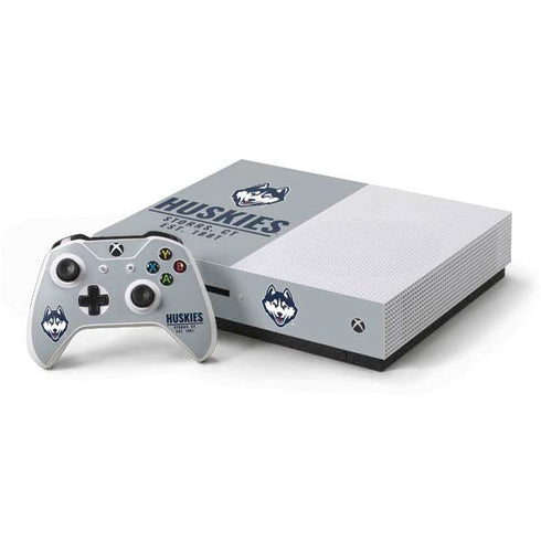 University of Connecticut Huskies Est 1881 Xbox One S Console and Controller Bundle Skin