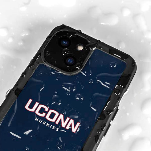 University of Connecticut Huskies UConn iPhone 15 Plus Waterproof Case