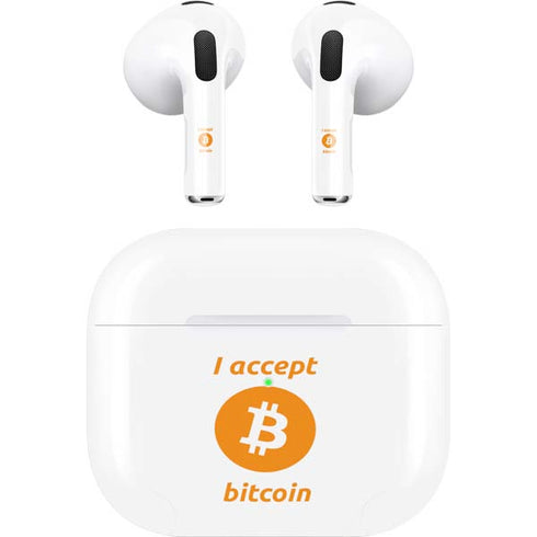 I Accept Bitcoin Apple AirPods (3rd Gen 2021) Skin