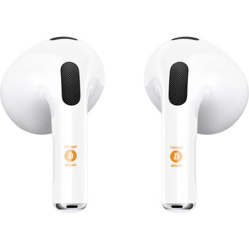 I Accept Bitcoin Apple AirPods (3rd Gen 2021) Skin