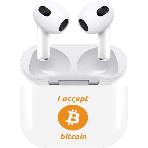 I Accept Bitcoin Apple AirPods (3rd Gen 2021) Skin