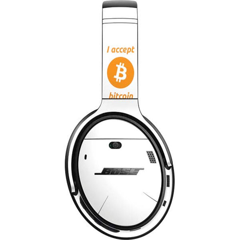 I Accept Bitcoin Bose QuietComfort 35 II Headphones Skin