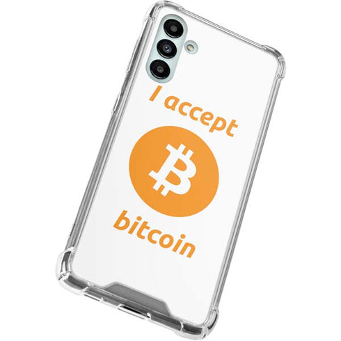 I Accept Bitcoin Galaxy A13 5G Clear Case