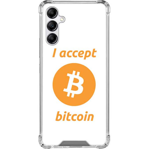 I Accept Bitcoin Galaxy A14 5G Clear Case