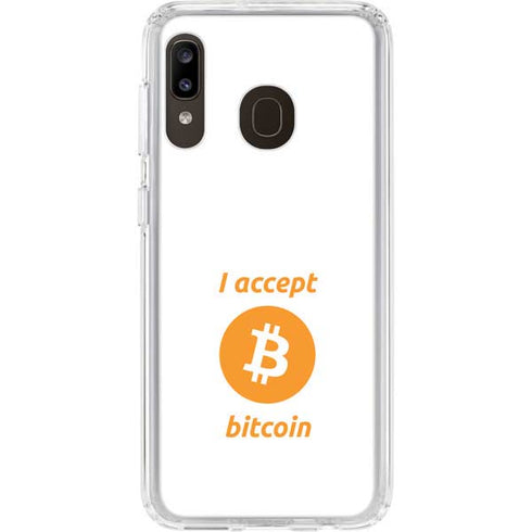 I Accept Bitcoin Galaxy A20 Clear Case