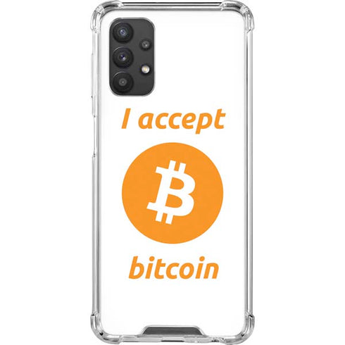 I Accept Bitcoin Galaxy A32 5G Clear Case