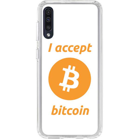 I Accept Bitcoin Galaxy A50 Clear Case
