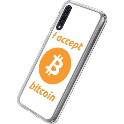 I Accept Bitcoin Galaxy A50 Clear Case