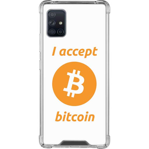 I Accept Bitcoin Galaxy A51 5G Clear Case