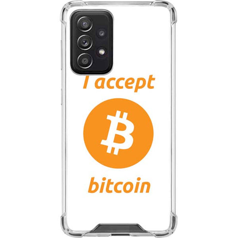 I Accept Bitcoin Galaxy A52 5G Clear Case