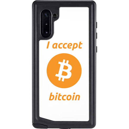 I Accept Bitcoin Galaxy Note 10 Waterproof Case