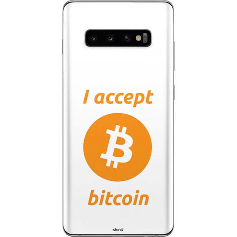 I Accept Bitcoin Galaxy S10 Plus Skin