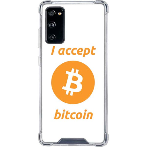 I Accept Bitcoin Galaxy S20 FE Clear Case