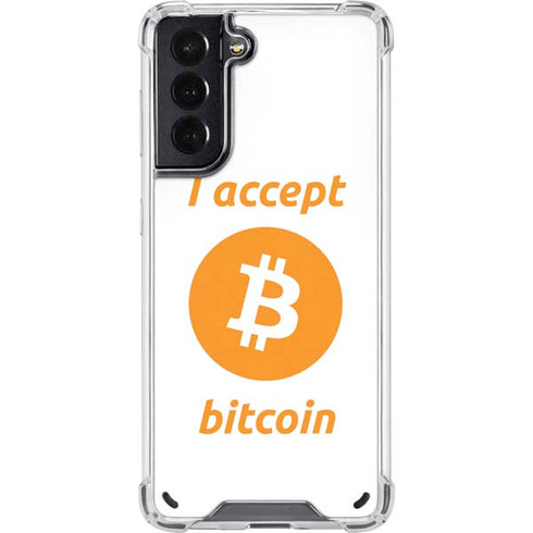 I Accept Bitcoin Galaxy S21 5G Clear Case