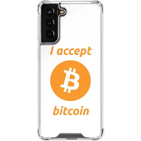I Accept Bitcoin Galaxy S21 FE Clear Case