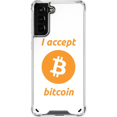 I Accept Bitcoin Galaxy S21 Plus 5G Clear Case