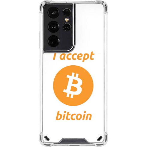 I Accept Bitcoin Galaxy S21 Ultra 5G Clear Case