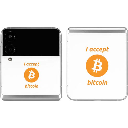 I Accept Bitcoin Galaxy Z Flip4 5G Skin