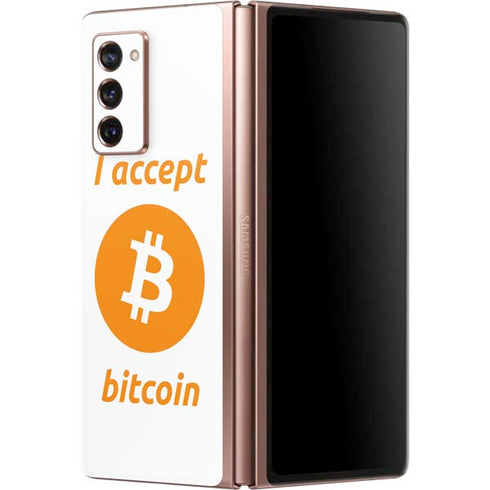 I Accept Bitcoin Galaxy Z Fold2 5G Skin
