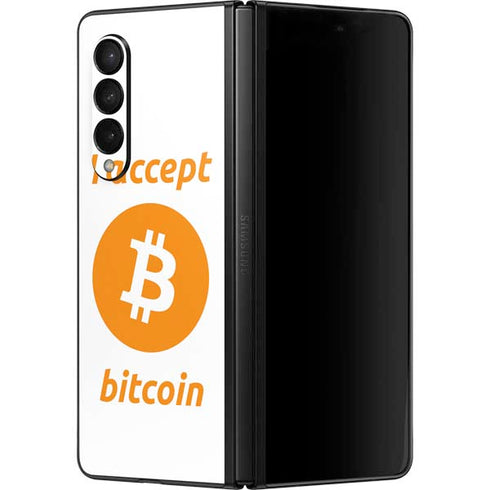 I Accept Bitcoin Galaxy Z Fold3 5G Skin