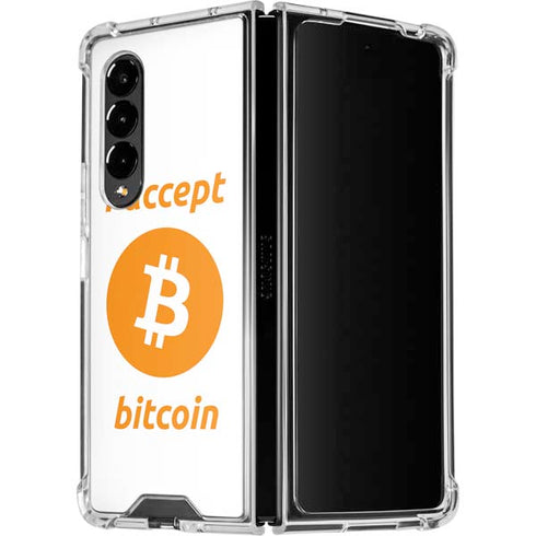 I Accept Bitcoin Galaxy Z Fold4 5G Clear Case
