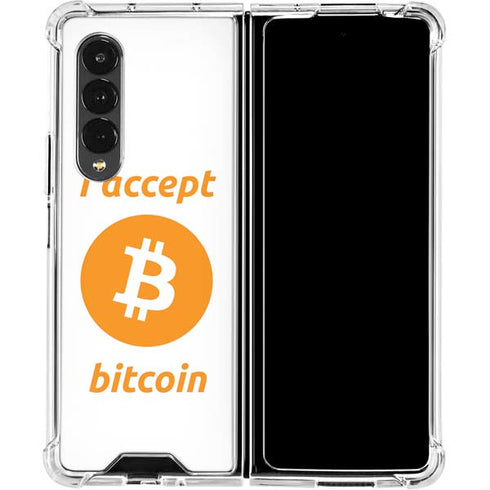 I Accept Bitcoin Galaxy Z Fold4 5G Clear Case