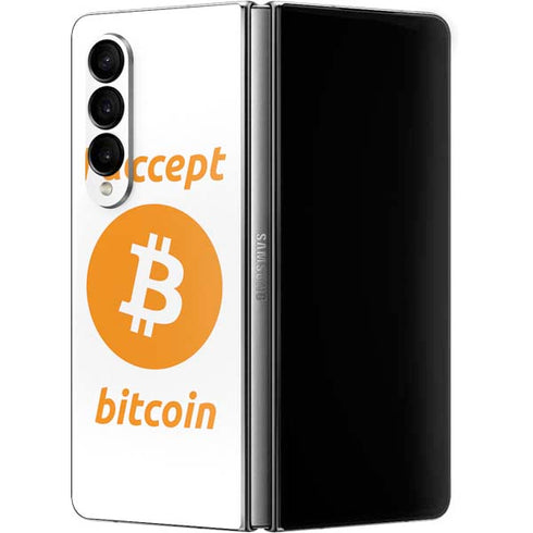 I Accept Bitcoin Galaxy Z Fold4 5G Skin