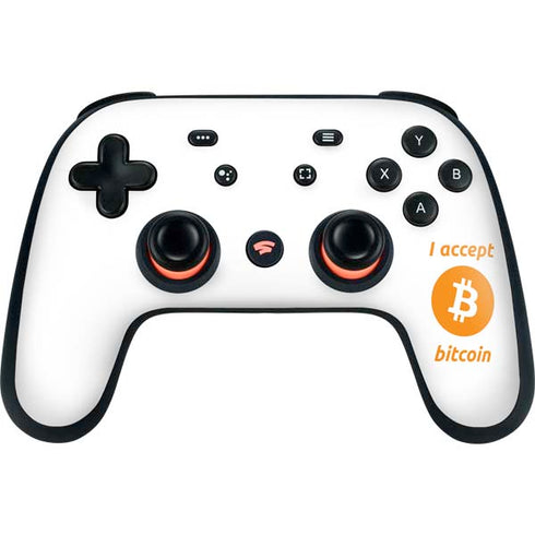 I Accept Bitcoin Google Stadia Controller Skin