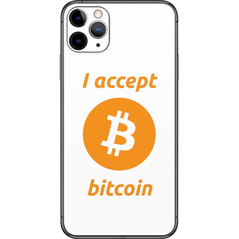 I Accept Bitcoin iPhone 11 Pro Max Skin