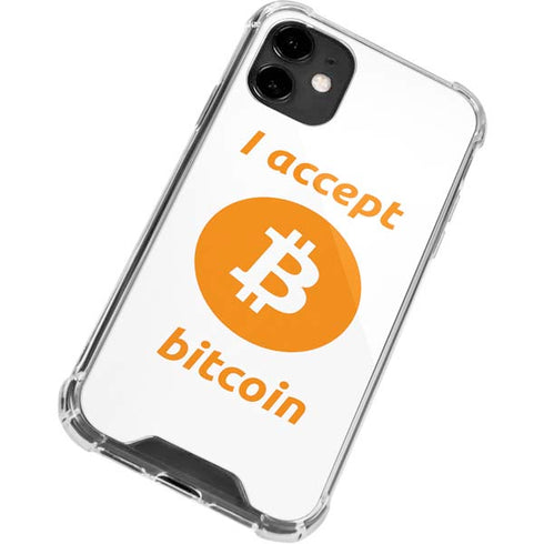 I Accept Bitcoin iPhone 12 Clear Case