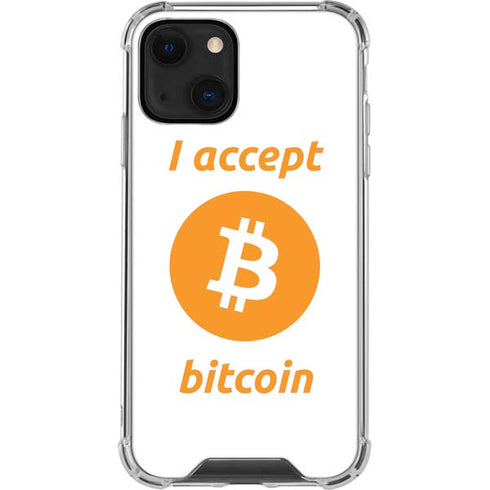 I Accept Bitcoin iPhone 13 Mini Clear Case