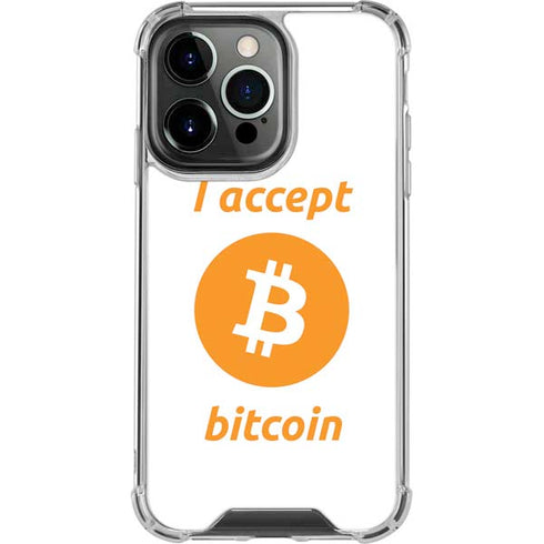 I Accept Bitcoin iPhone 13 Pro Clear Case