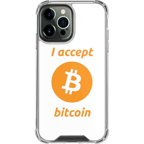 I Accept Bitcoin iPhone 13 Pro Max Clear Case