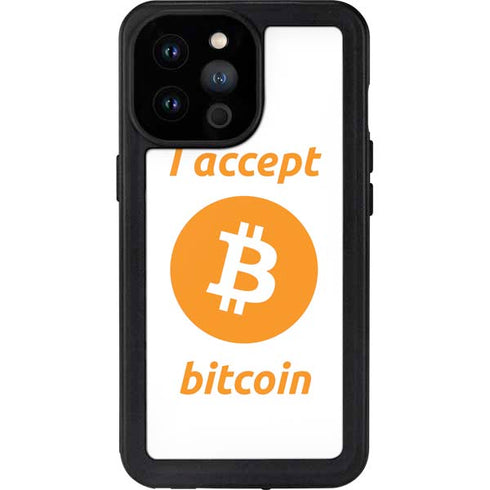 I Accept Bitcoin iPhone 14 Pro Max Waterproof Case