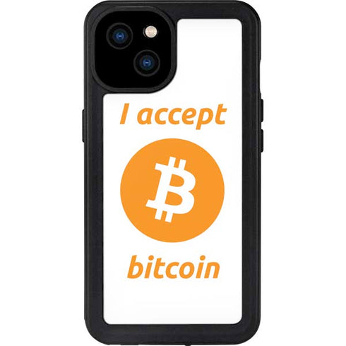I Accept Bitcoin iPhone 15 Plus Waterproof Case