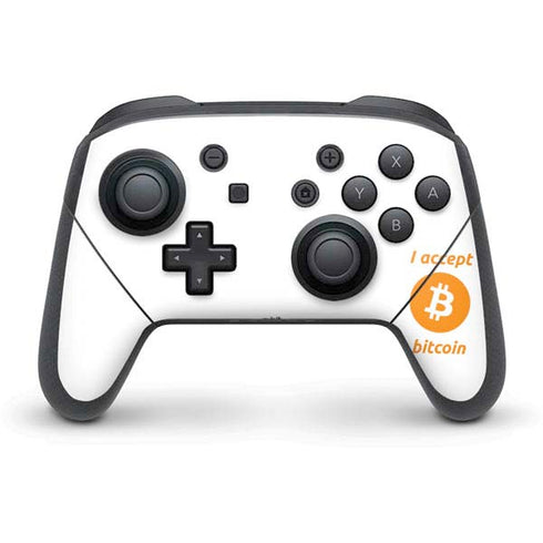 I Accept Bitcoin Nintendo Switch Pro Controller Skin