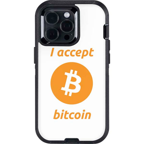 I Accept Bitcoin Otterbox Defender iPhone Skin