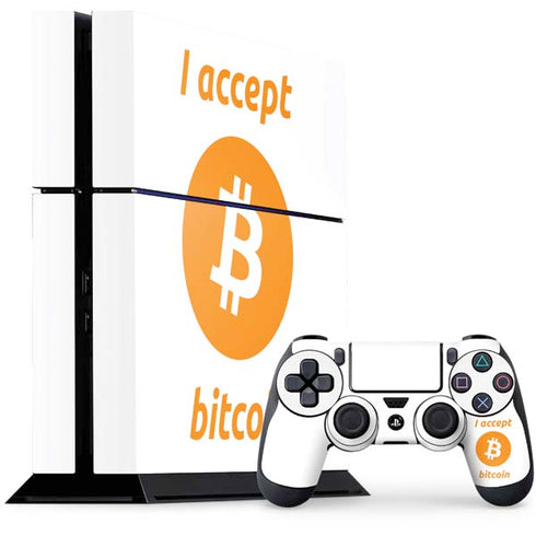 I Accept Bitcoin PS4 Console and Controller Bundle Skin