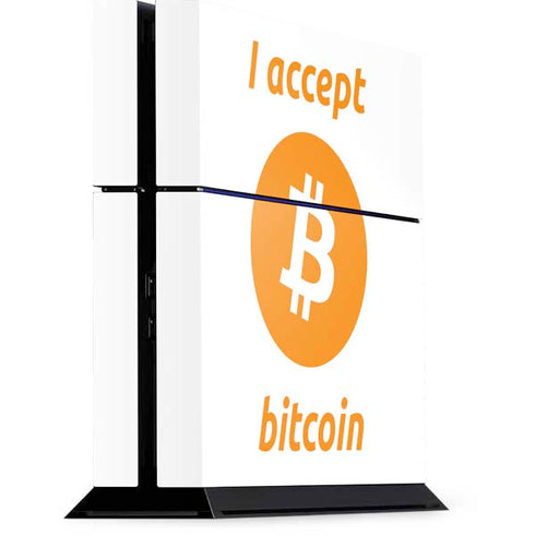 I Accept Bitcoin PS4 Console Skin