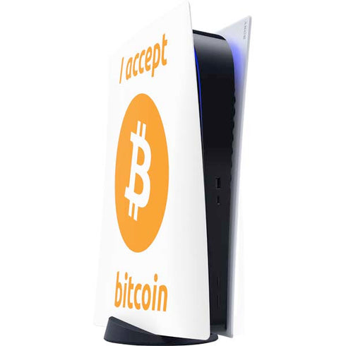 I Accept Bitcoin PS5 Digital Edition Console Skin