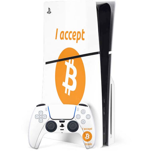 I Accept Bitcoin PS5 Slim Disk Bundle Skin