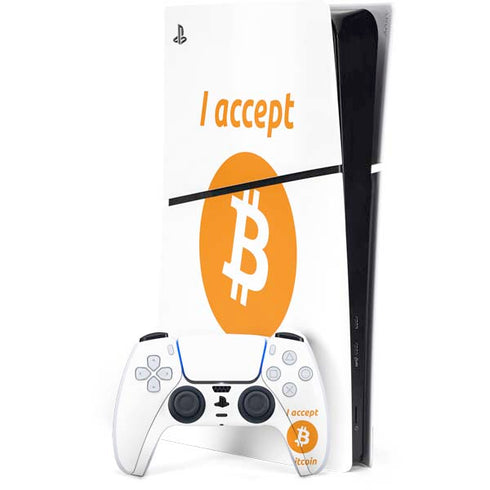 I Accept Bitcoin PS5 Slim Digital Edition Bundle Skin