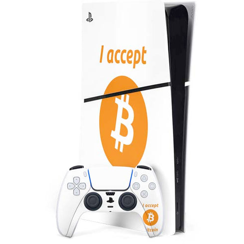 I Accept Bitcoin PS5 Slim Digital Edition Console Skin