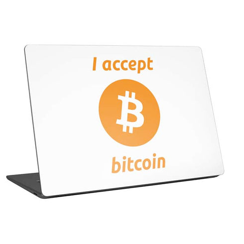 I Accept Bitcoin Universal Laptop 16in (13 x 9.4in) Skin